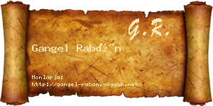 Gangel Rabán névjegykártya